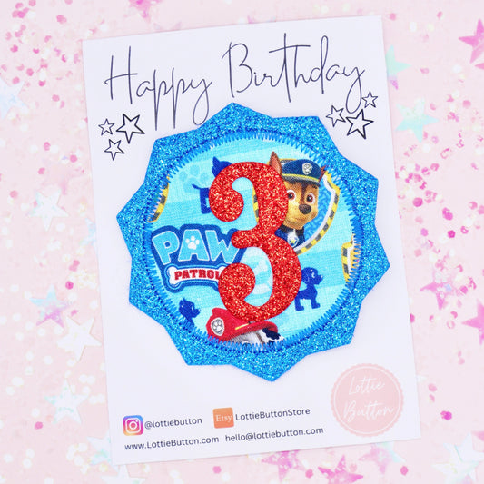 Paw Patrol Birthday Pin Badge