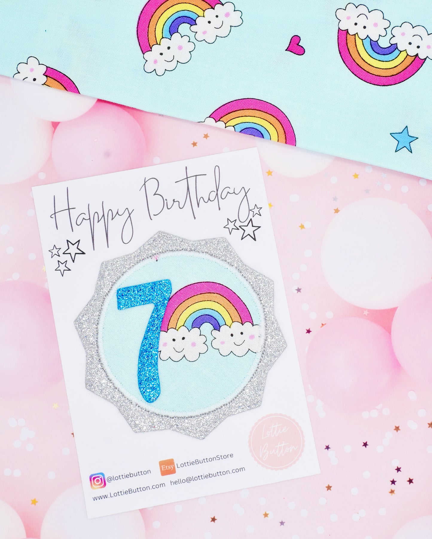 Rainbow Cloud Birthday Badge