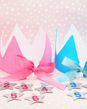 Load image into Gallery viewer, Grow With Me Pink Fabric Birthday Crown
