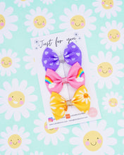 Load image into Gallery viewer, Trio Of Happy Print Bows
