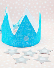 Load image into Gallery viewer, Blue Changeable Age Fabric Crown
