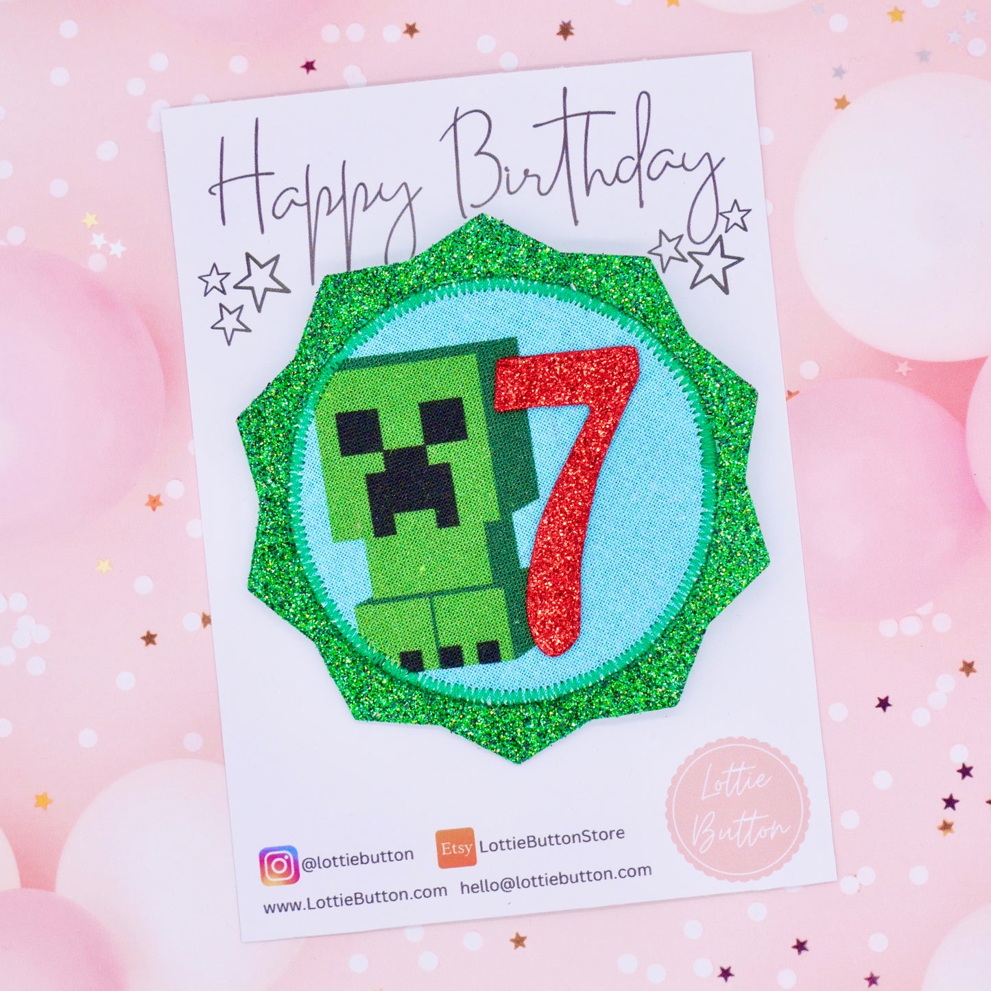 Minecraft Birthday Badge