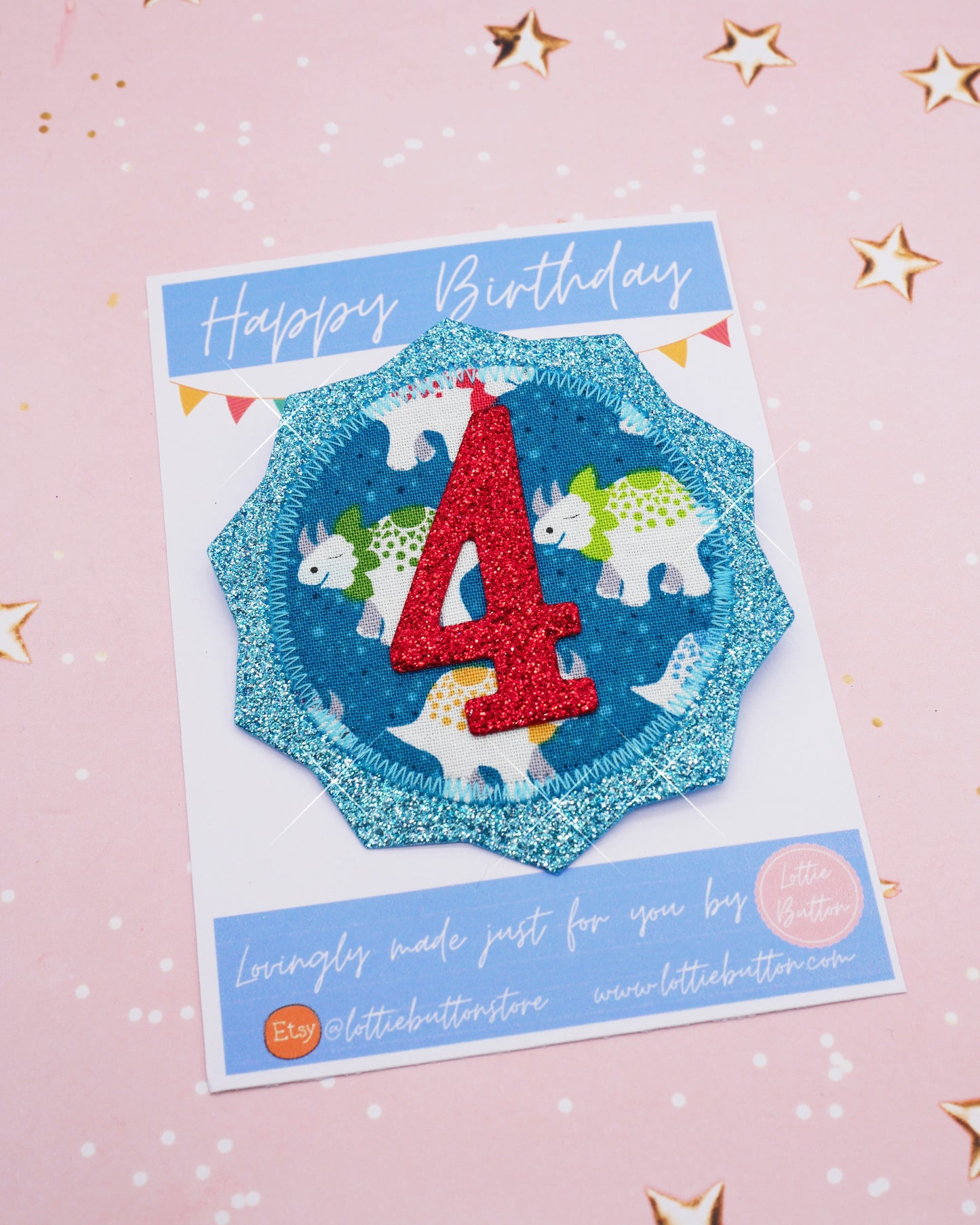 Dinosaur Birthday Badge