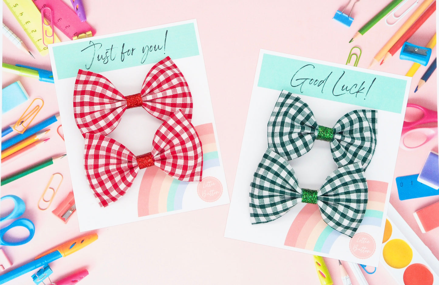 Gingham School Bows