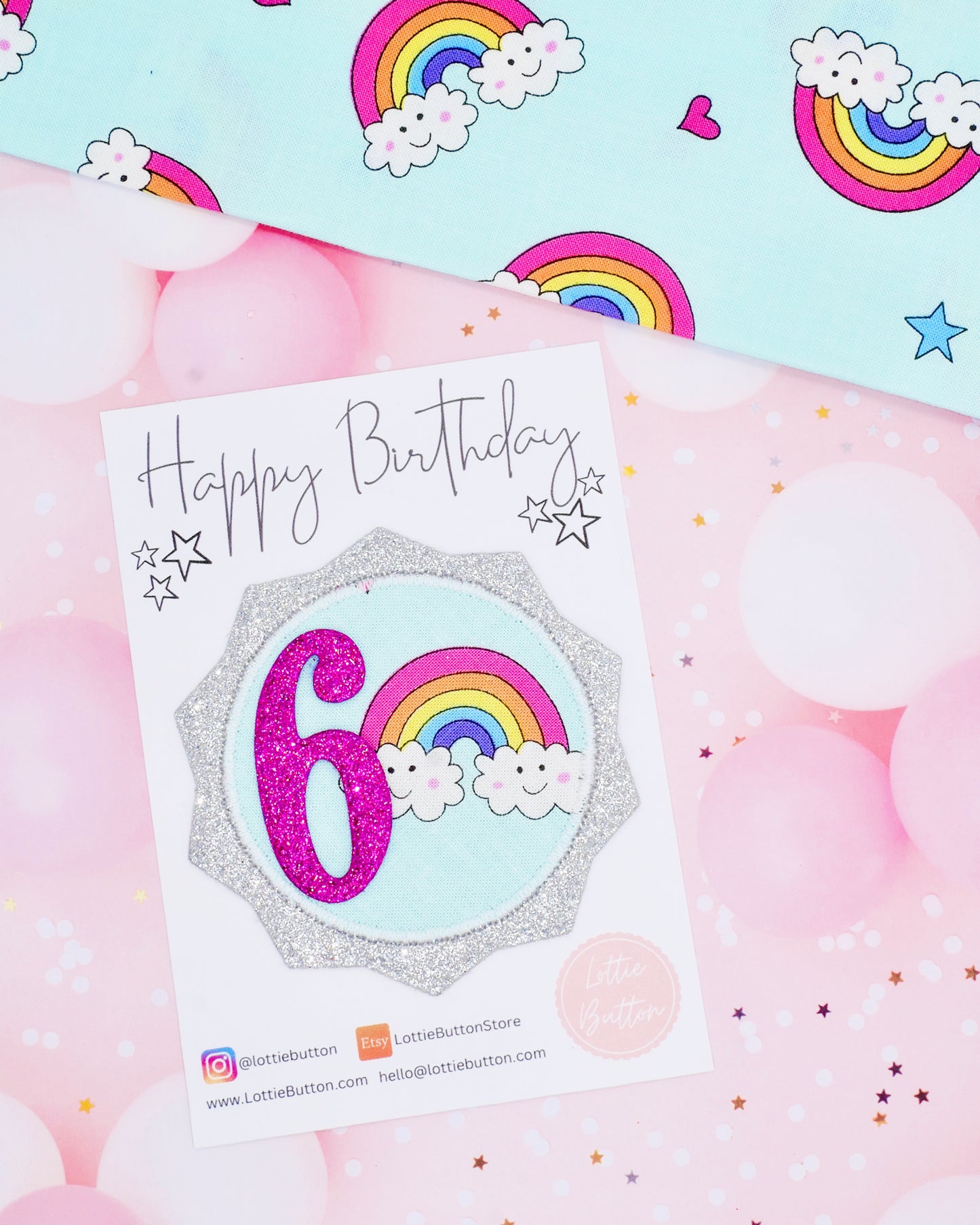 Rainbow Cloud Birthday Badge