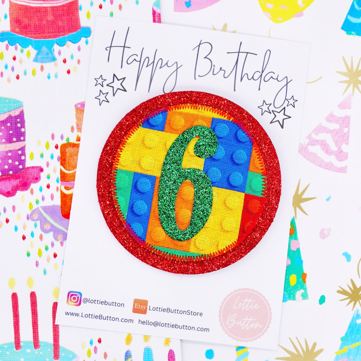 Building Brick Birthday Badge