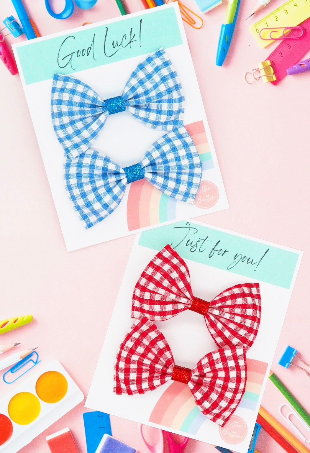 Gingham School Bows