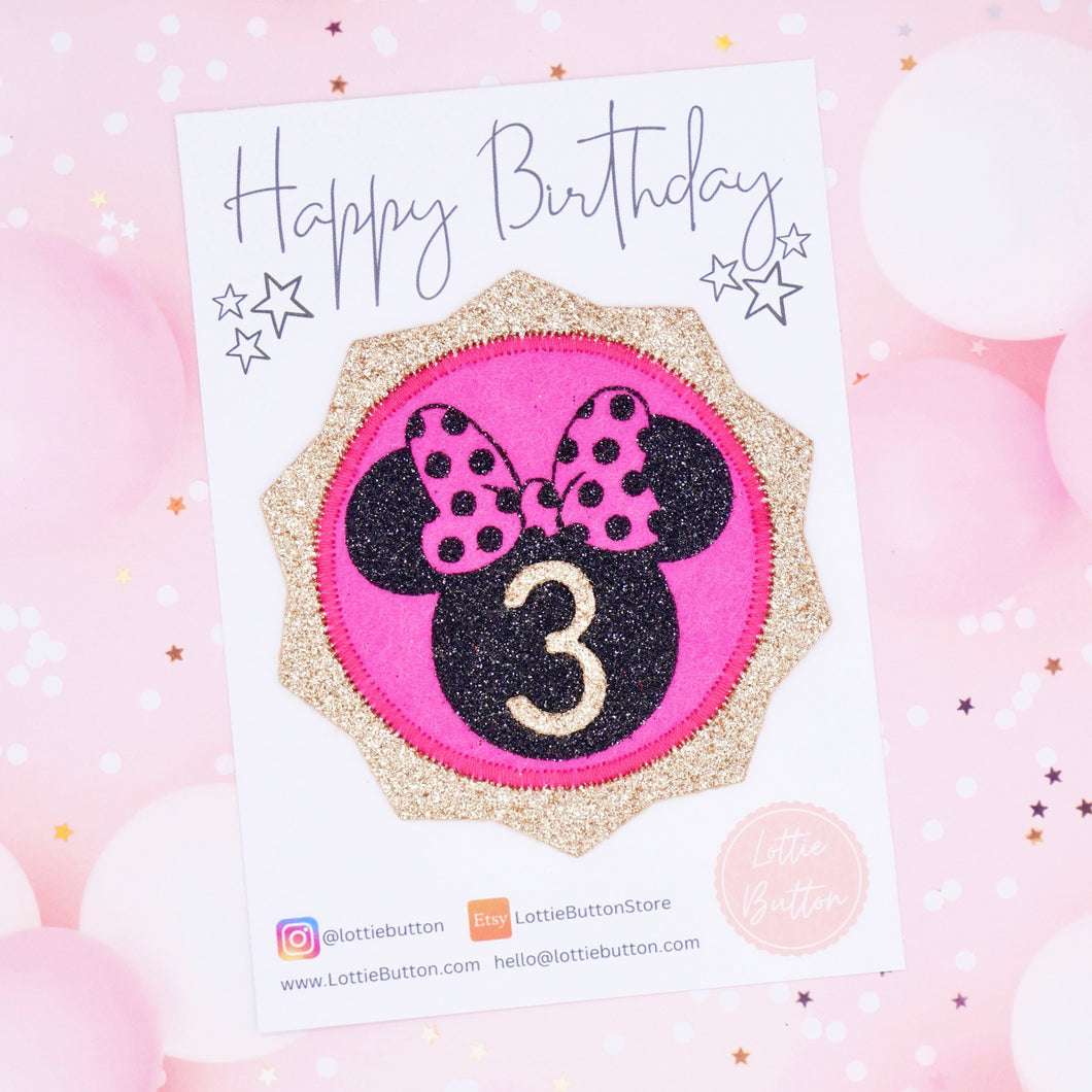 Minnie Mouse Birthday Pin Badge