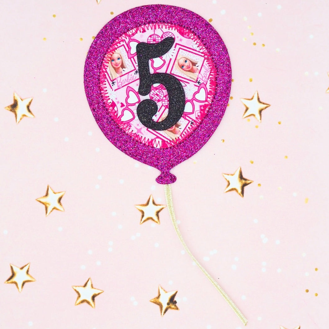 Barbie Birthday Balloon Badge