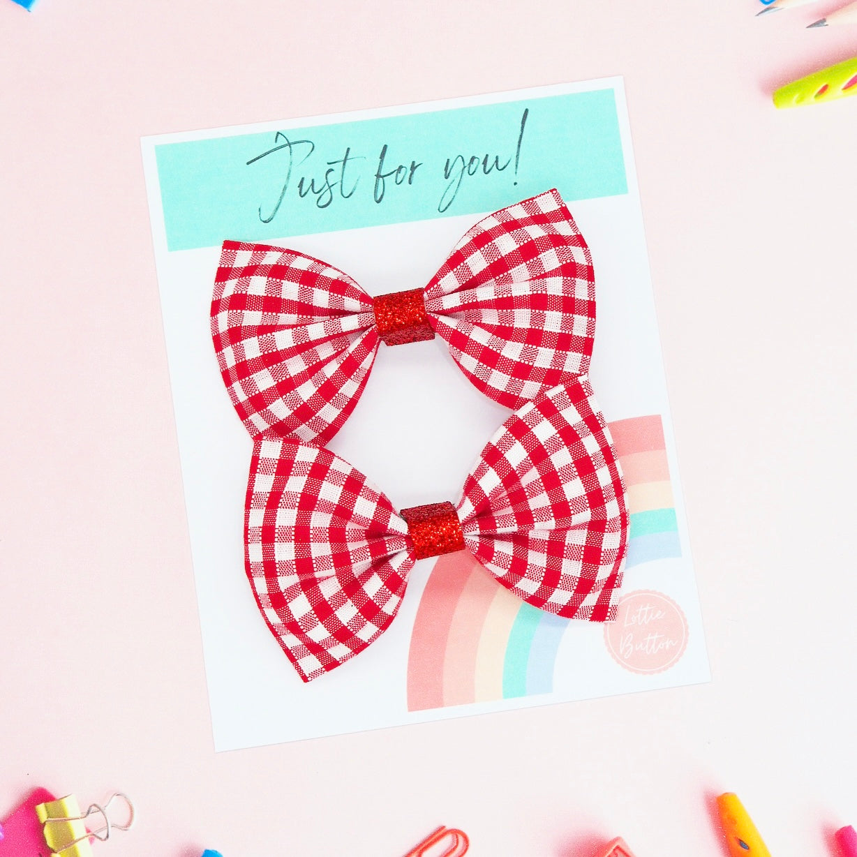 Gingham School Bows