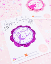 Load image into Gallery viewer, Mermaid Unicorn Birthday Badge
