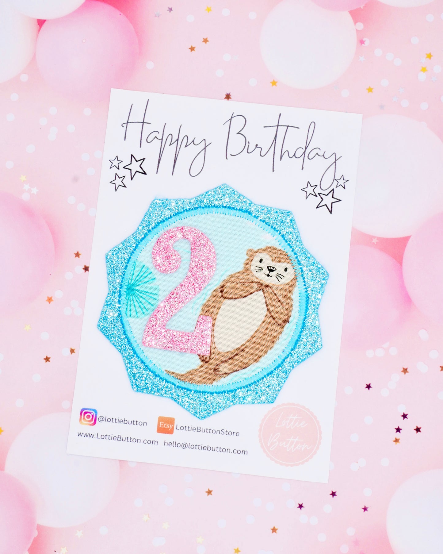 Otter Birthday Badge