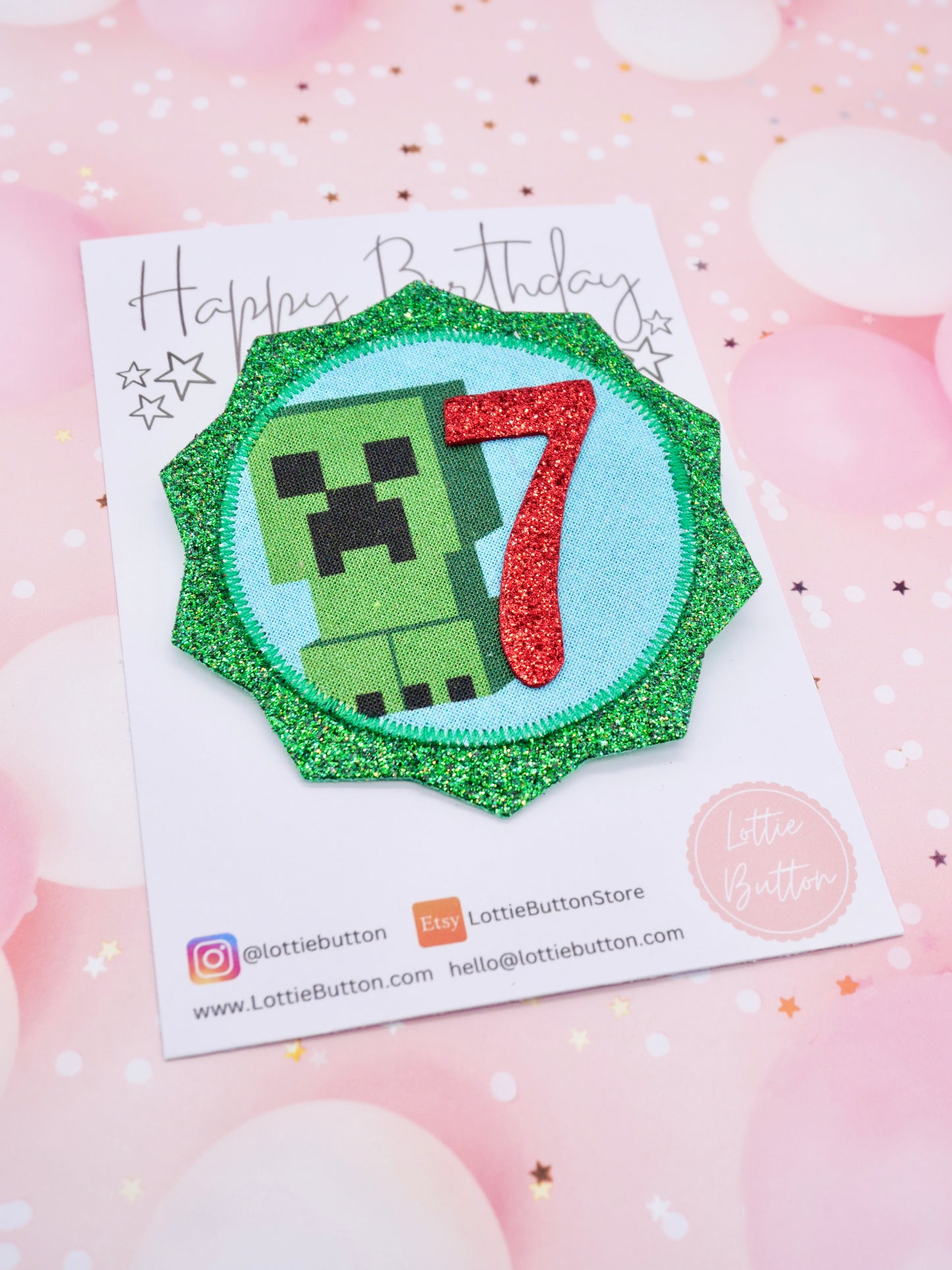 Minecraft Birthday Badge