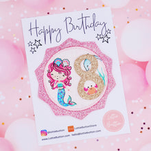 Load image into Gallery viewer, Mermaid Birthday Pin Badge
