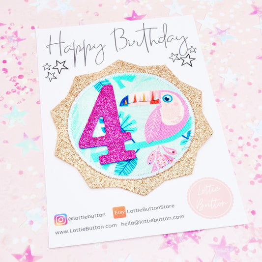 Toucan Birthday Badge