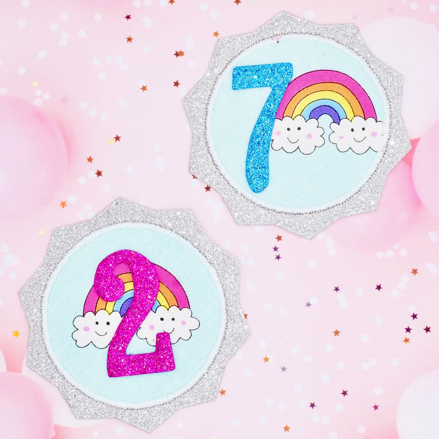 Rainbow Cloud Birthday Badge