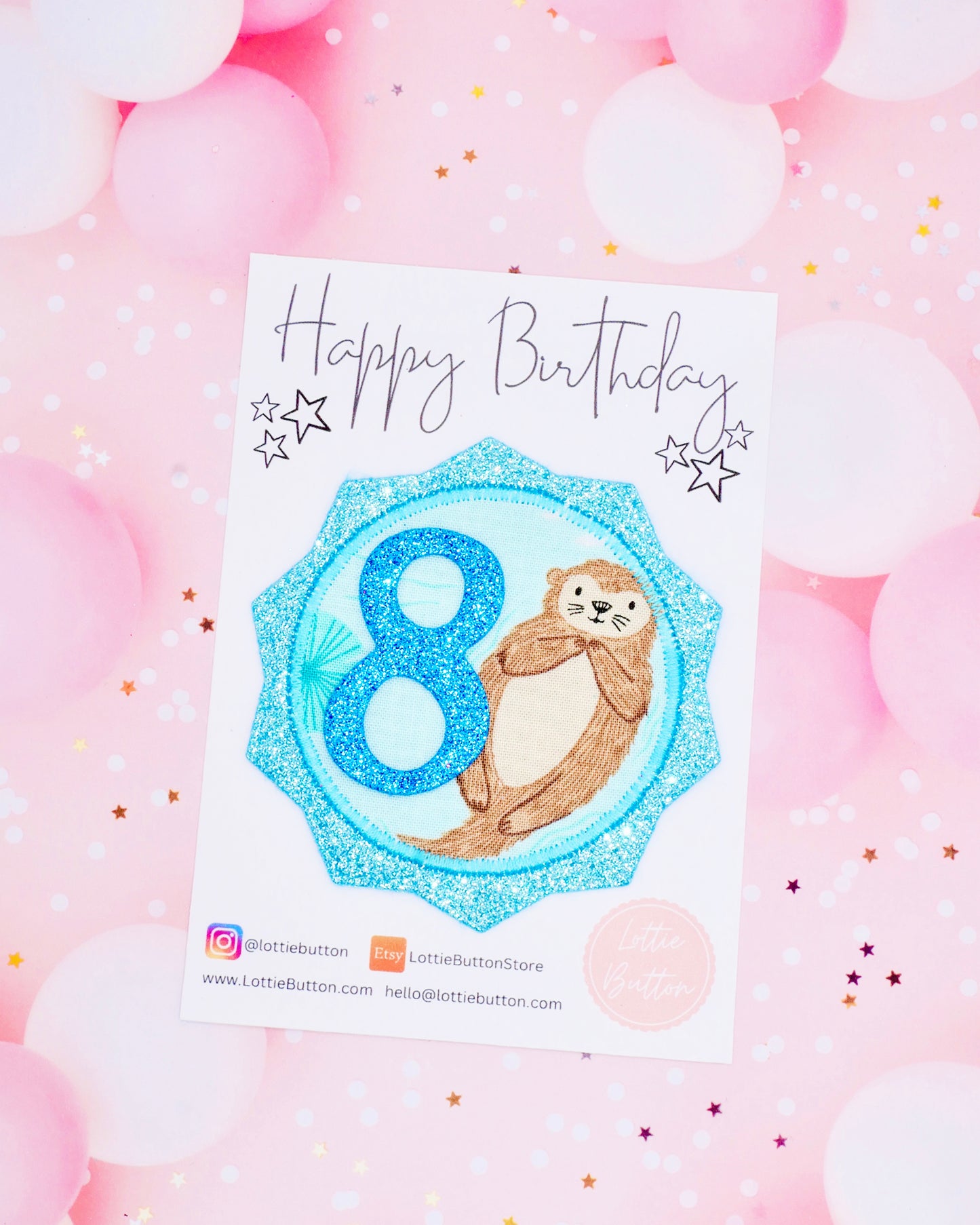 Otter Birthday Badge