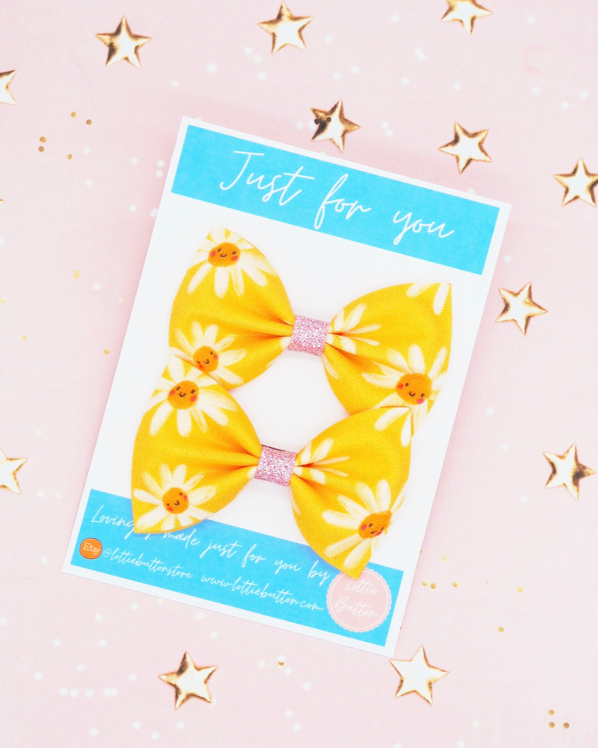 Yellow Flower Hair Bows