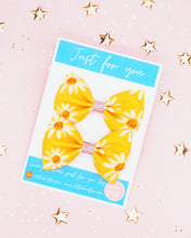 Load image into Gallery viewer, Yellow Flower Hair Bows
