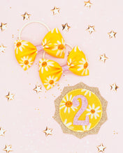 Load image into Gallery viewer, Yellow Flower Hair Bows
