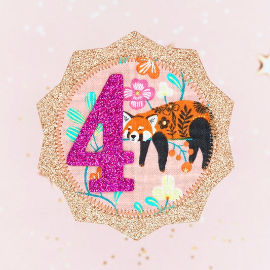 Red Panda Birthday Badge