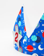 Load image into Gallery viewer, Space Theme Changeable Age Fabric Crown
