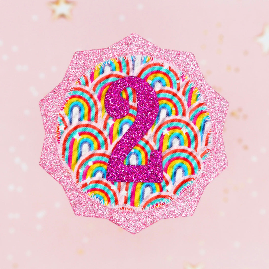 Pink Rainbow Birthday Badge