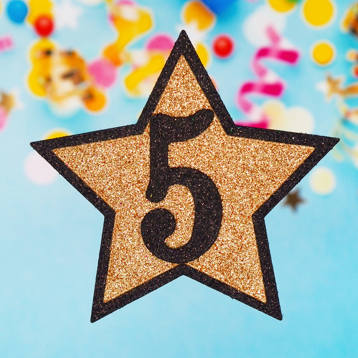 Black & Gold Star Birthday Badge