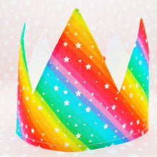Load image into Gallery viewer, Bright Rainbow Fabric Crown

