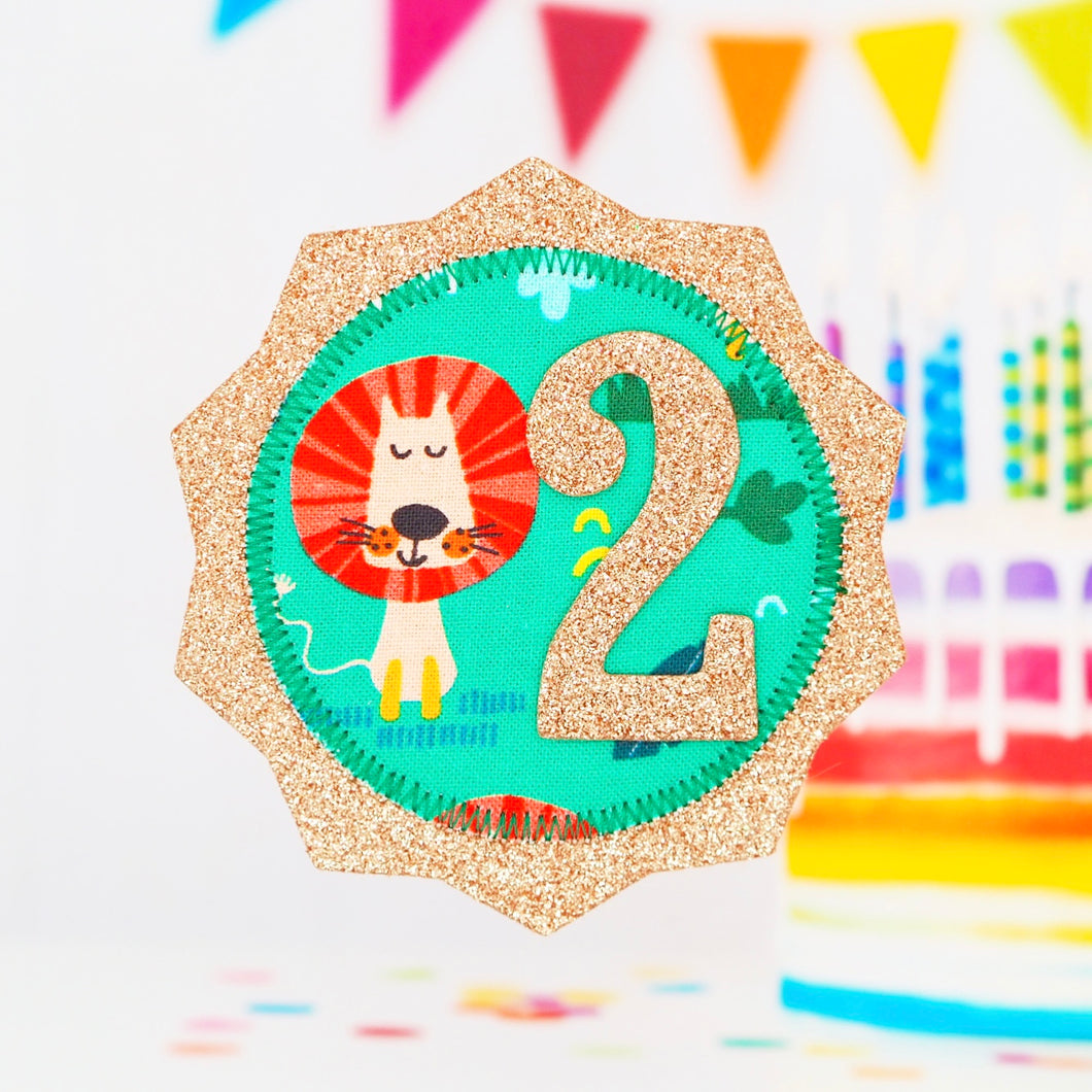 Lion Birthday Badge