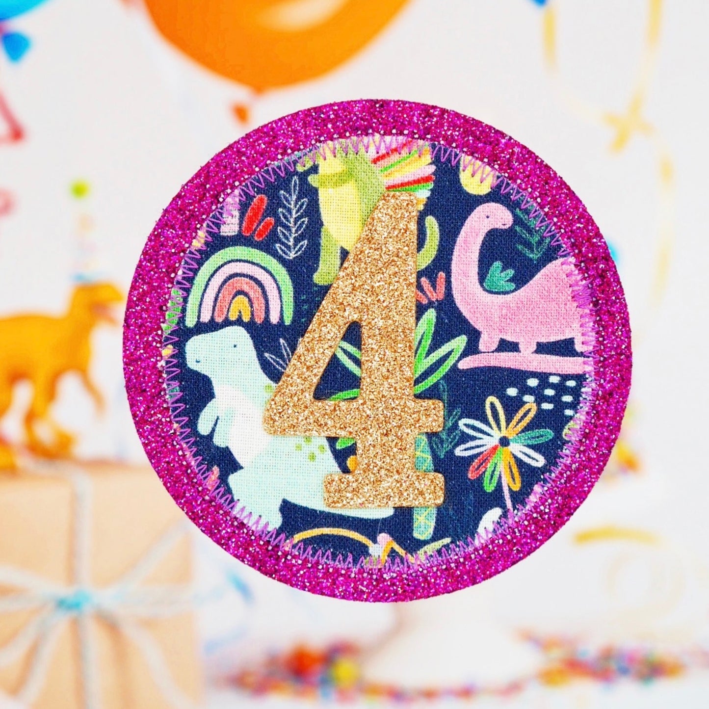 Dinosaur Birthday Badge