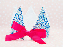 Load image into Gallery viewer, Blue Ditsy Floral Changeable Age Fabric Crown
