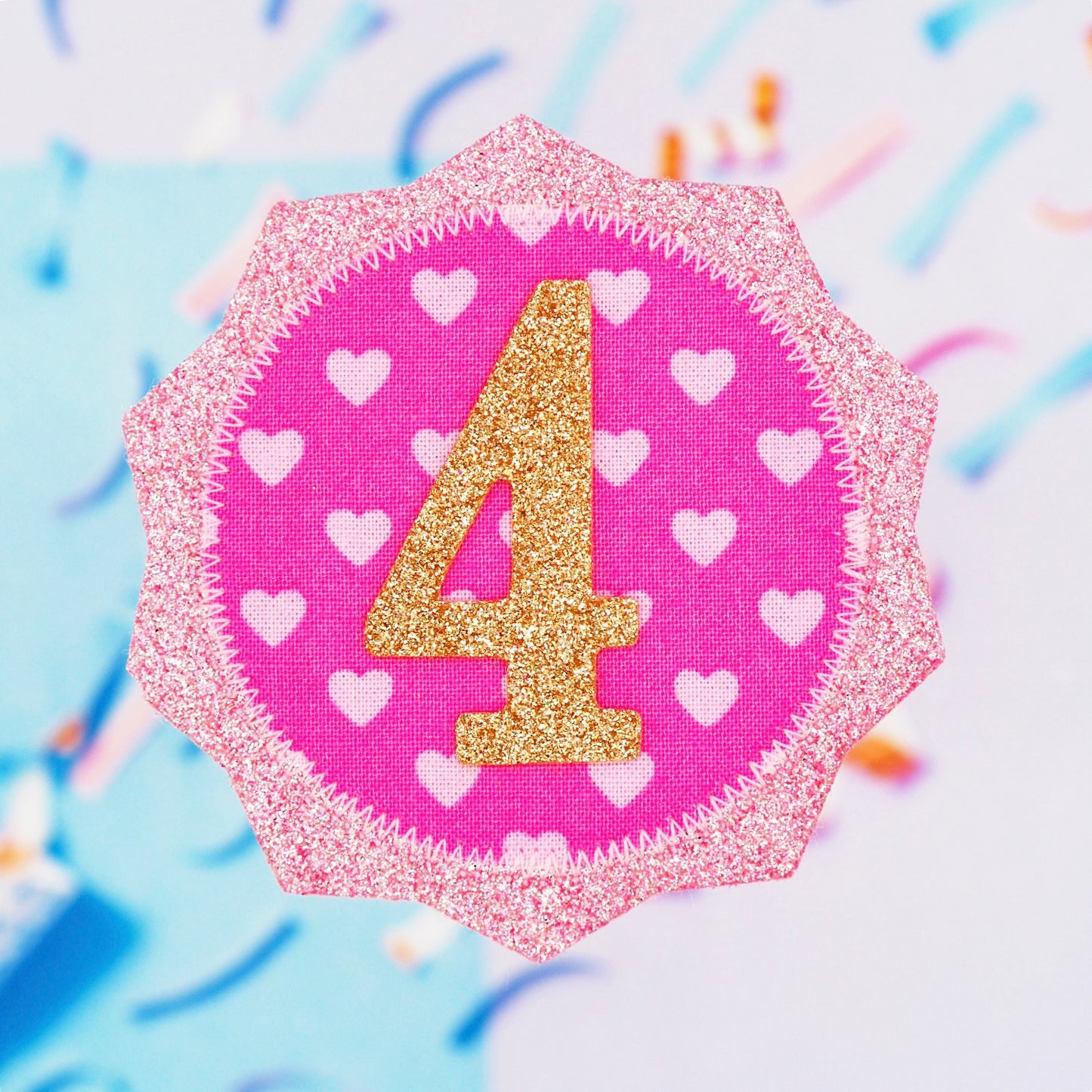 Pink Heart Birthday Badge