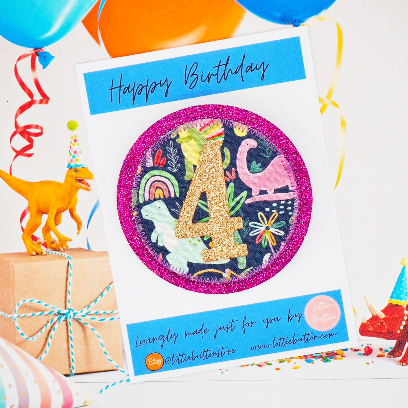 Dinosaur Birthday Badge