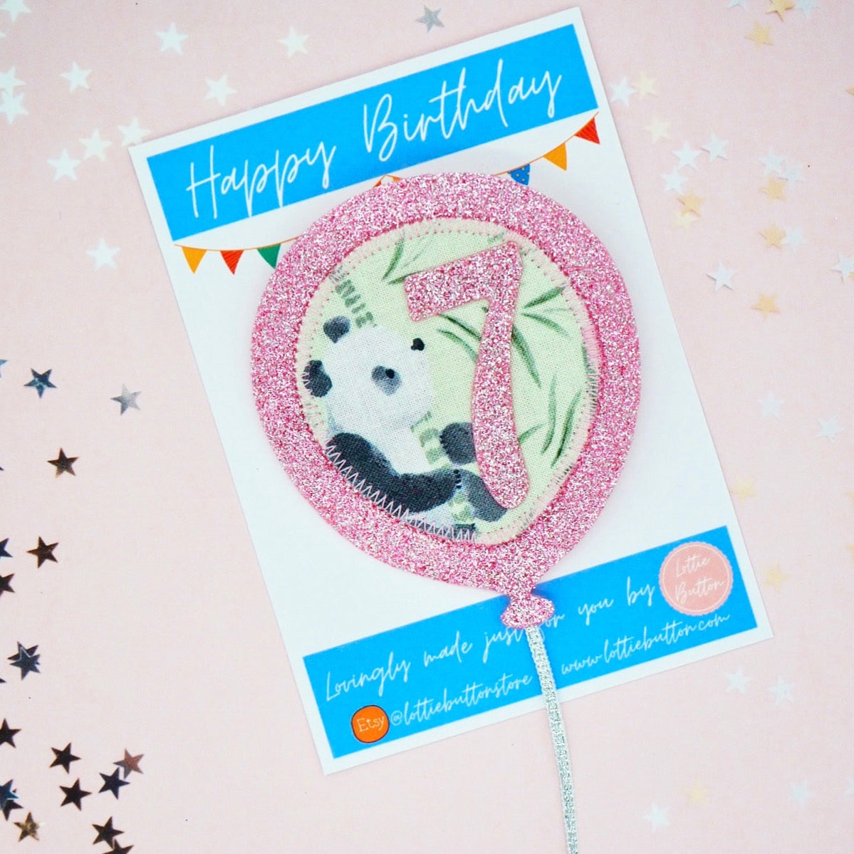 Panda Birthday Balloon Badge