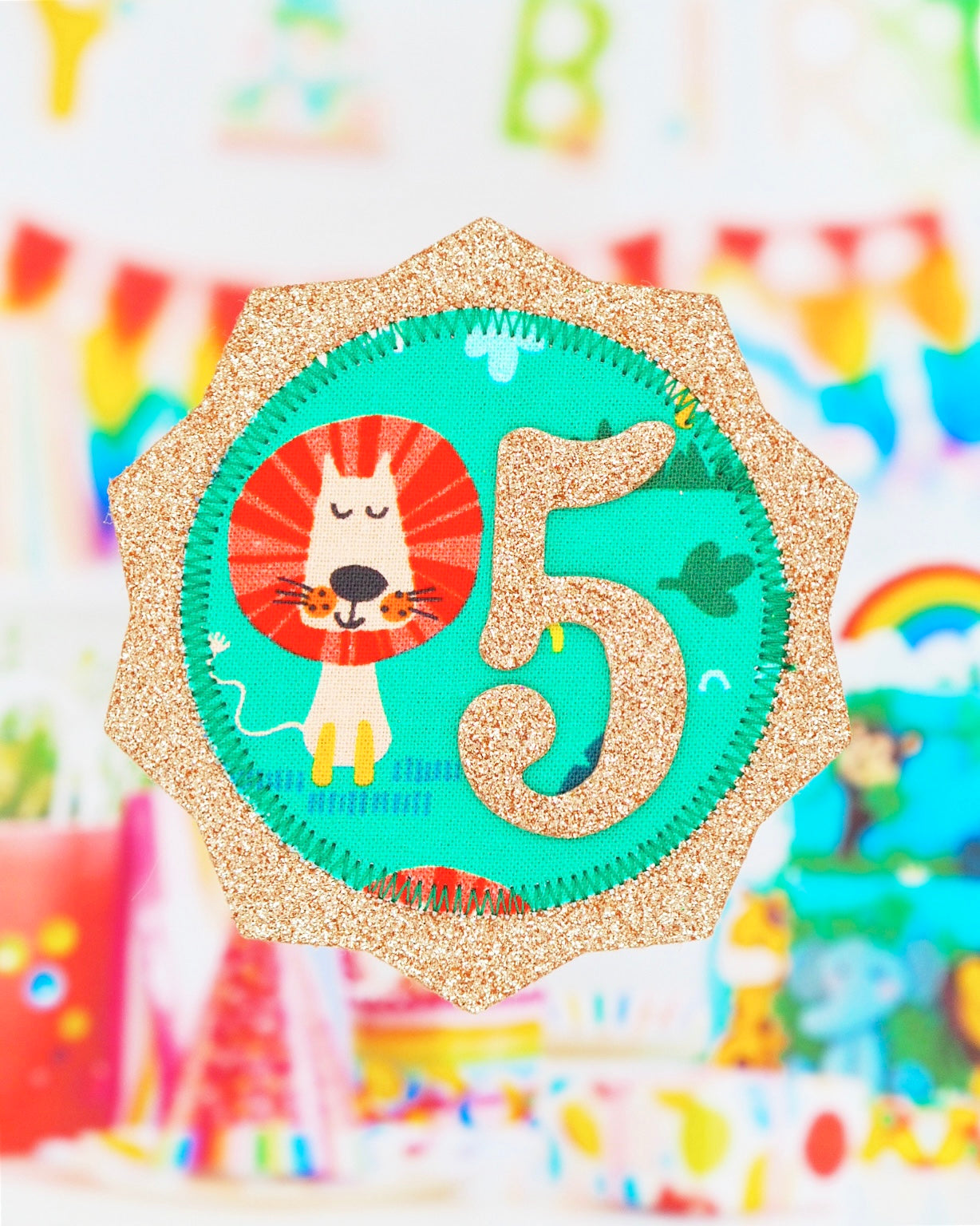 Lion Birthday Badge