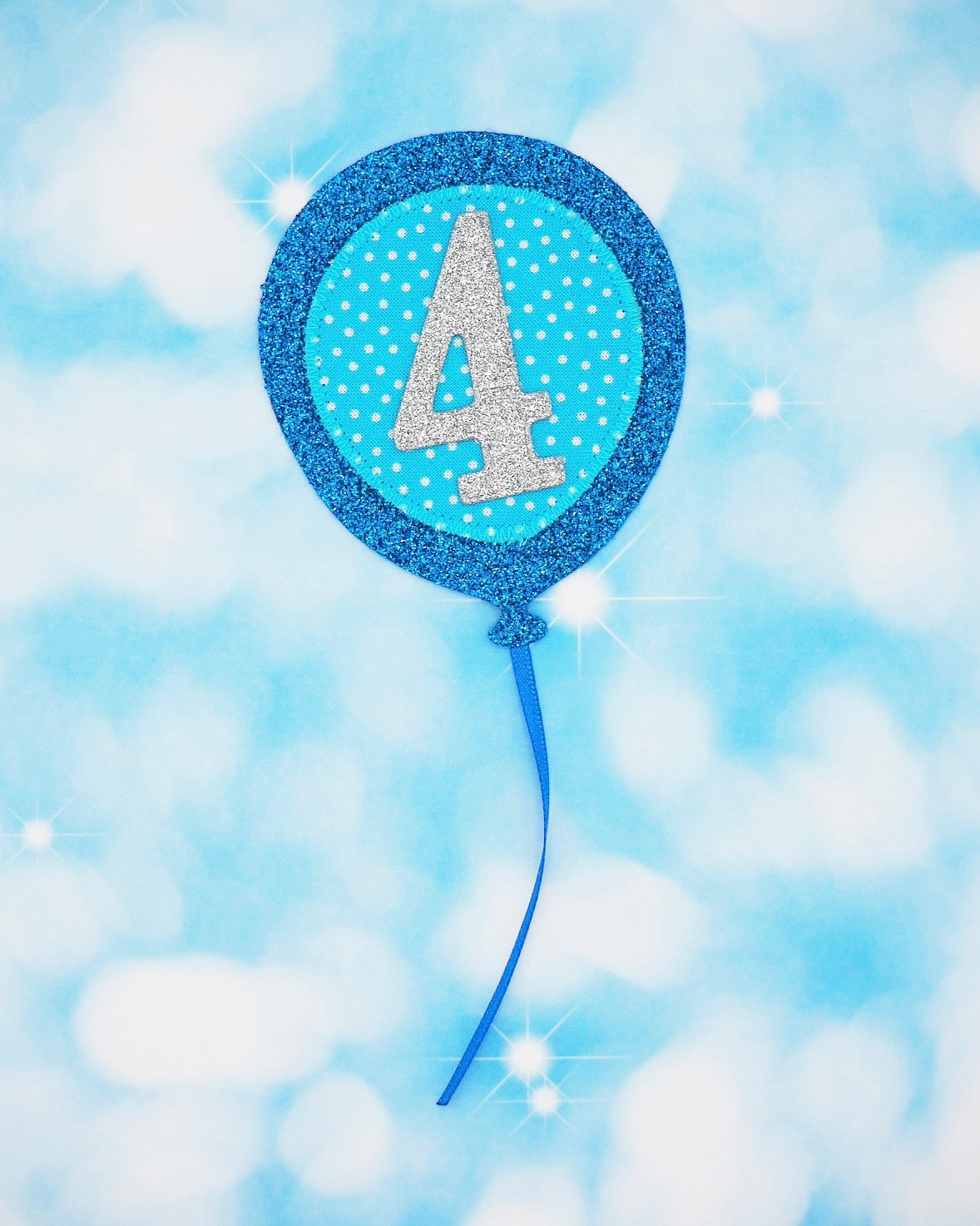 Blue Birthday Balloon Badge