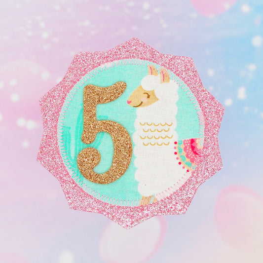 Llama Birthday Badge