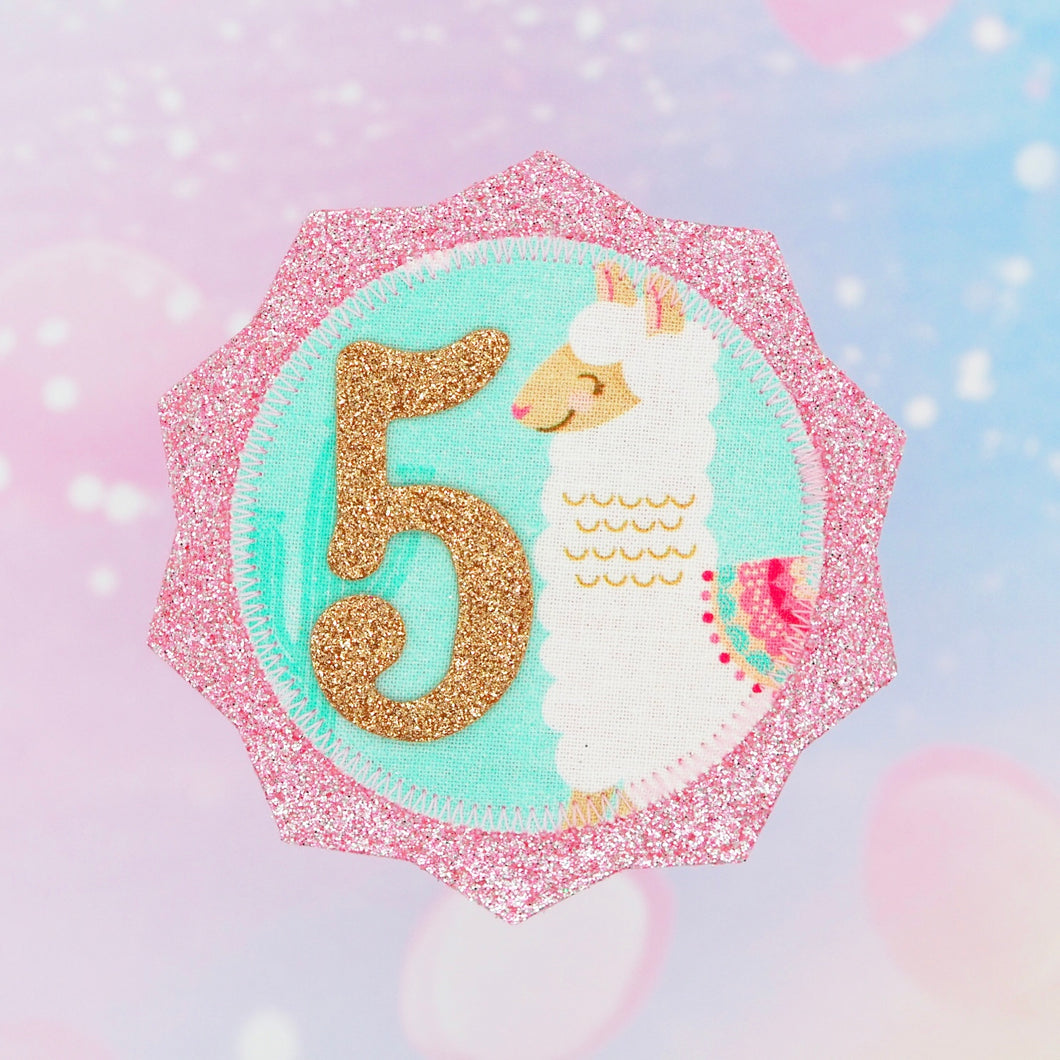 Llama Birthday Badge