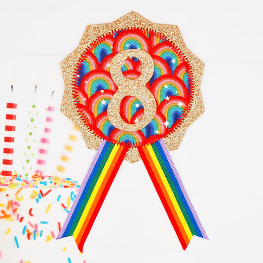 Rainbow Birthday Rosette