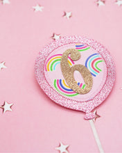 Load image into Gallery viewer, Pink Rainbow Birthday Balloon Badge
