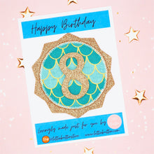 Load image into Gallery viewer, Mermaid Themed Birthday Badge
