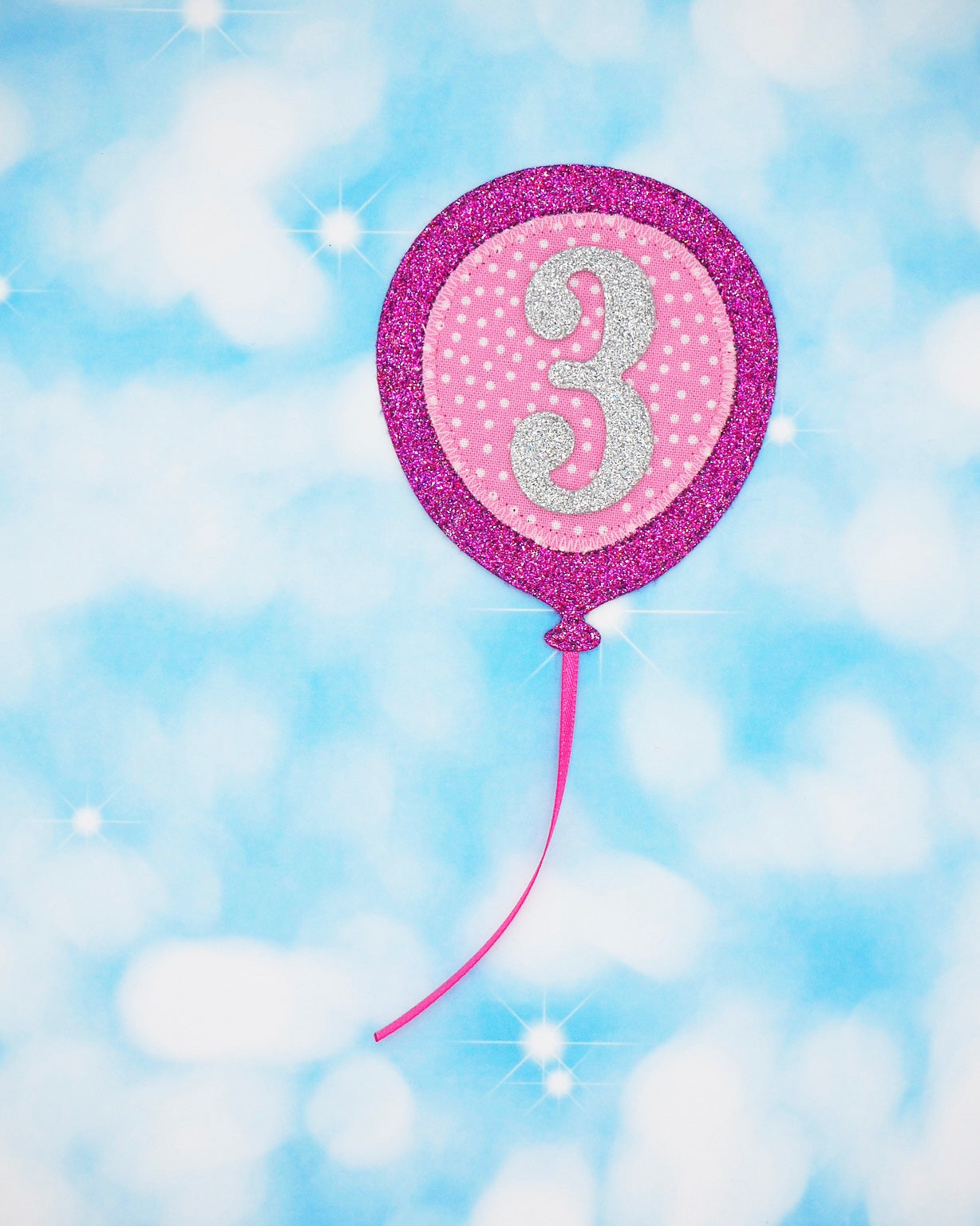 Pink Birthday Balloon Badge