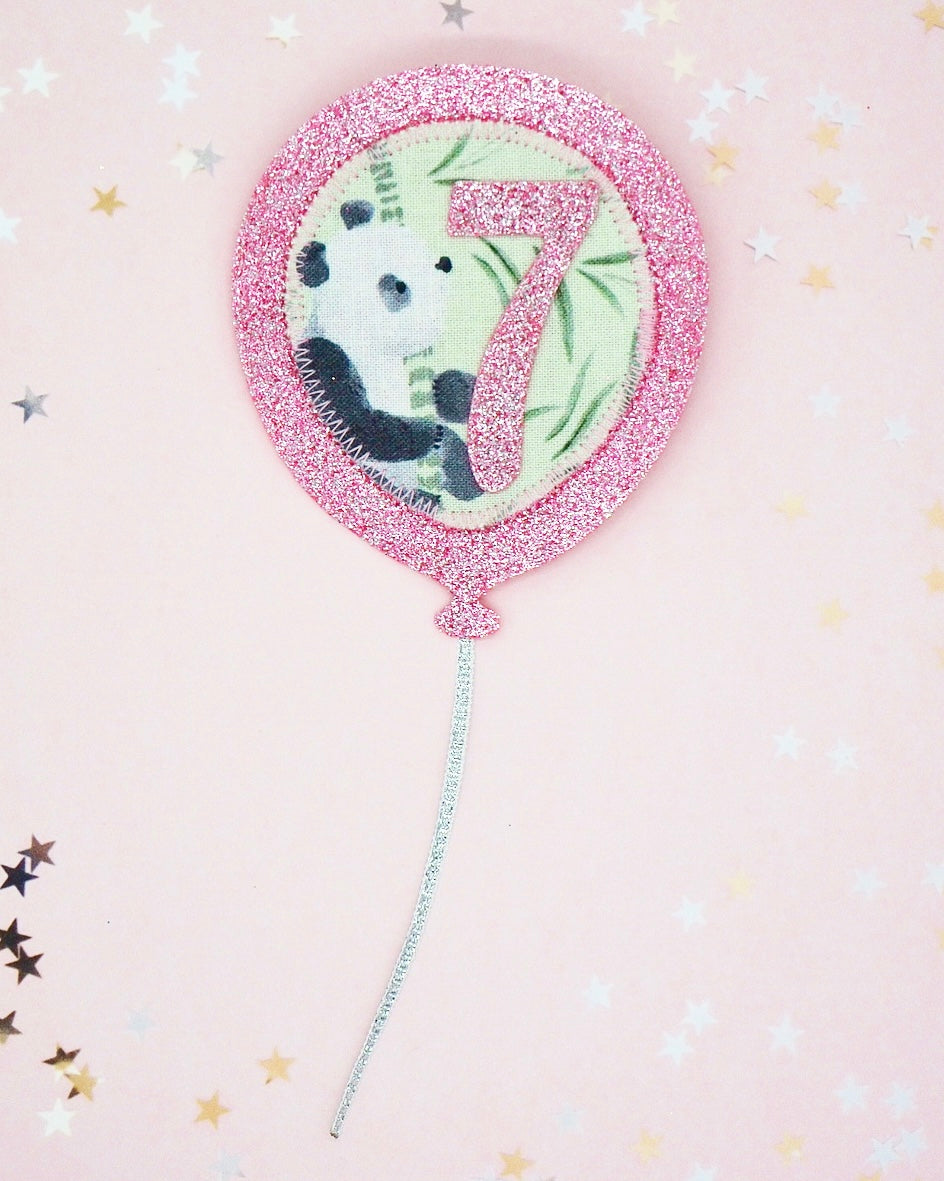 Panda Birthday Balloon Badge