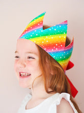 Load image into Gallery viewer, Bright Rainbow Fabric Crown
