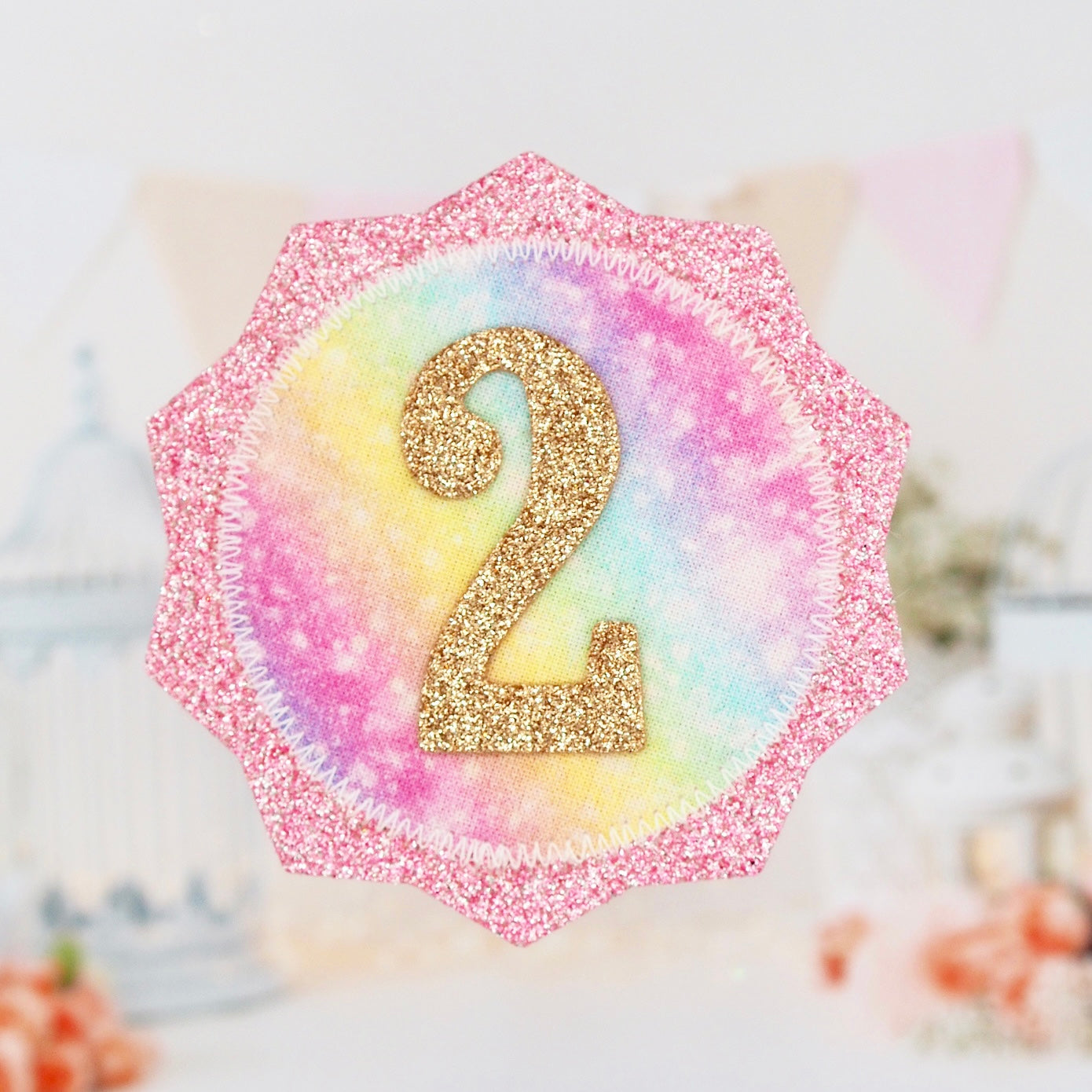 Pastel Rainbow Birthday Badge