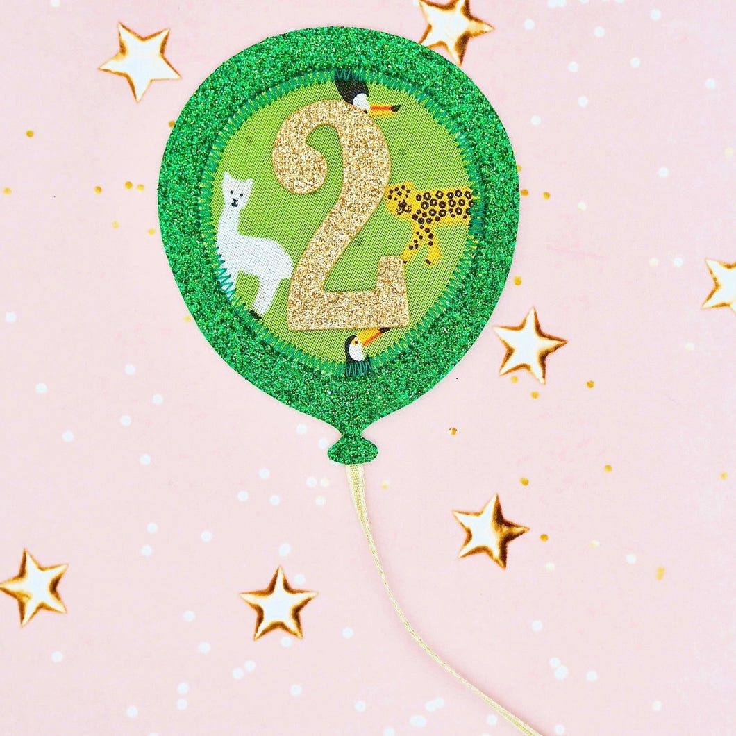 Animal Birthday Balloon Badge