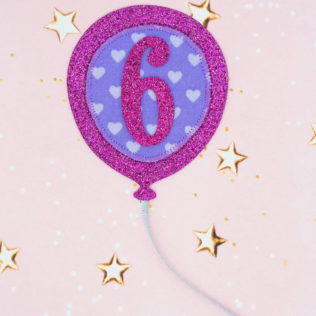 Purple Heart Birthday Balloon Badge