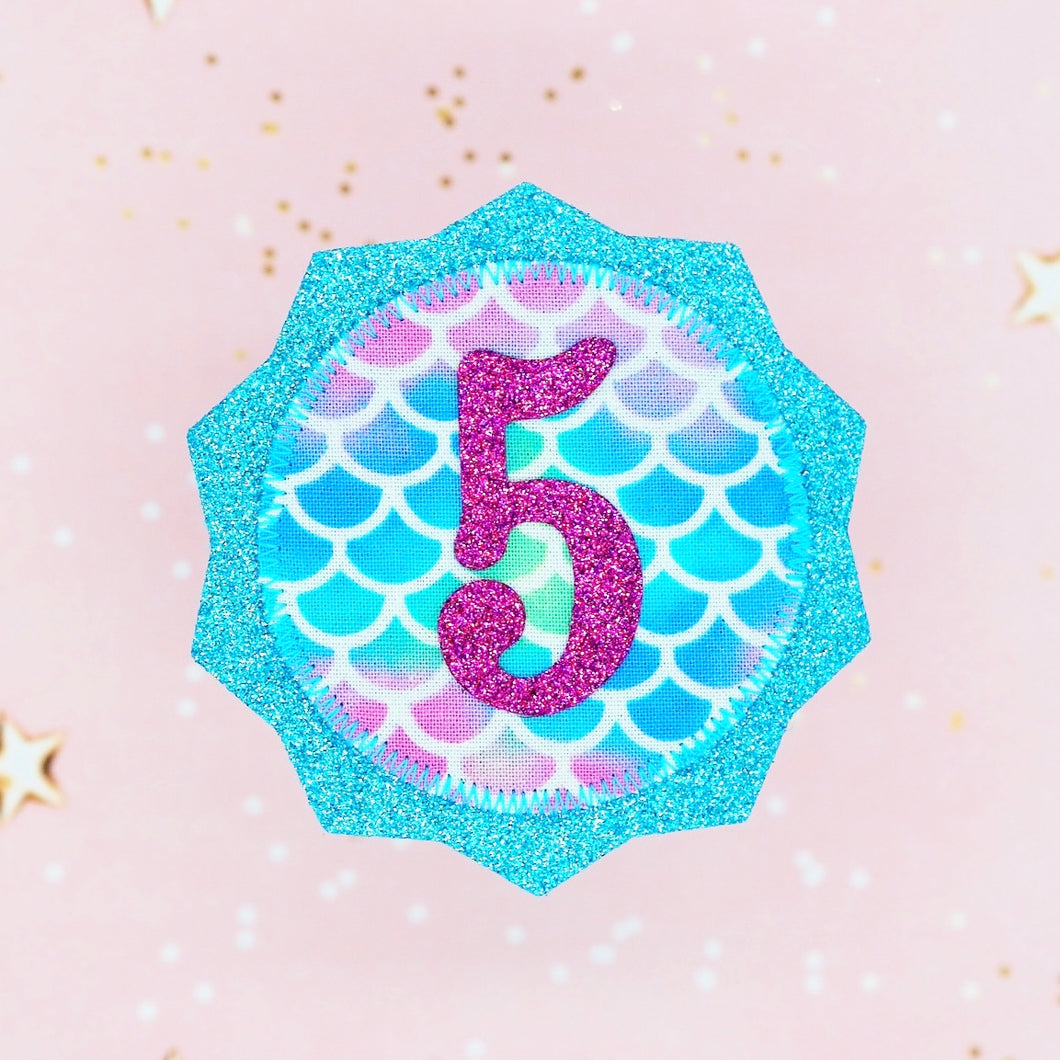 Mermaid Birthday Badge