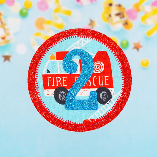 Fire Truck Birthday Badge